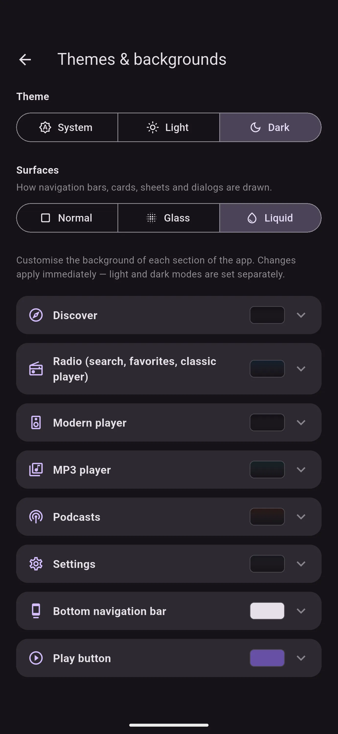 Settings → Themes & backgrounds.